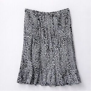 Sag Harbor Black and White A-Line Skirt